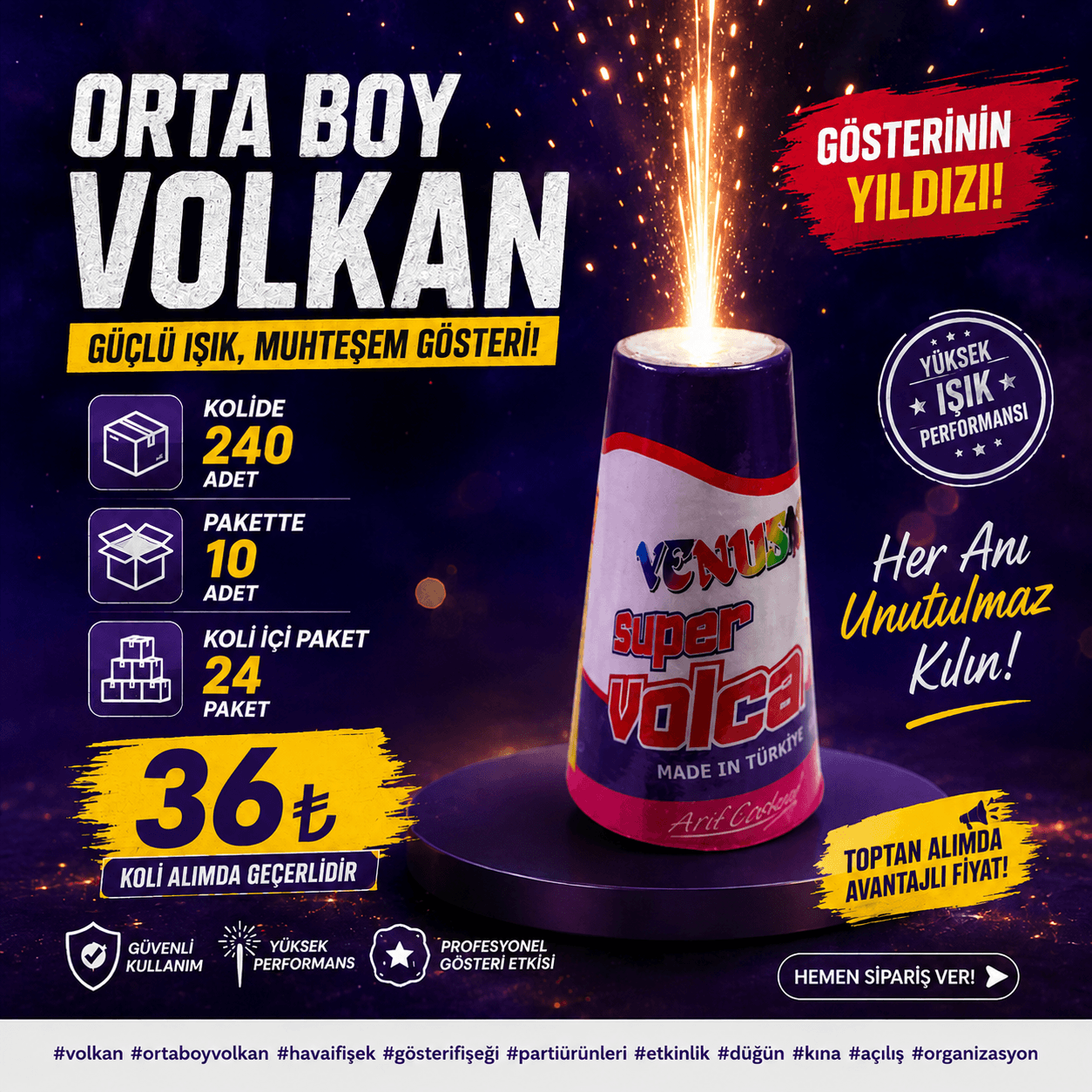 Kaliteli Orta Boy Volkan Fiyatları - Venüs Konik 667